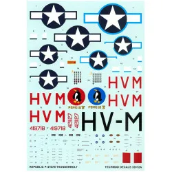 Techmod 32012 1/32 Republic P-47d/M Thunderbolt Usaf Aircraft Wet Decal Wwii