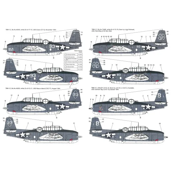 Techmod 32016 1/32 Grumman Tbm-1c Avenger 1944-1945 Usaf Aircraft Wet Decal Wwii