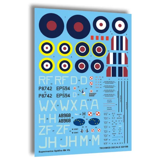 Techmod 32019 1/32 Supermarine Spitfire Mk Vb Polish Aircraft Wet Decal Wwii