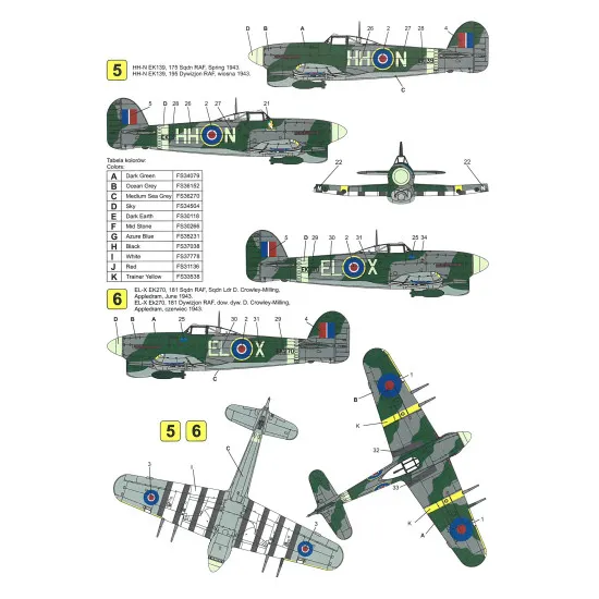Techmod 32021 1/32 Hawker Typhoon Ib British Aircraft Wet Decal Wwii