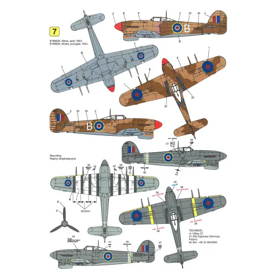 Techmod 32021 1/32 Hawker Typhoon Ib British Aircraft Wet Decal Wwii