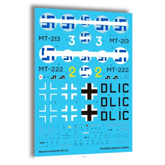 Techmod 32024 1/32 Messerschmitt Bf 109g-2 Aircraft Wet Decal W Painting Masks