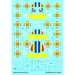 Techmod 32025 1/32 Messerschmitt Bf 109g-2 Romanian Aircraft Wet Decal W/Masks