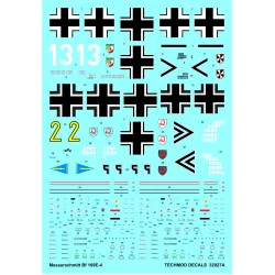 Techmod 32027 1/32 Messerschmitt Bf 109e-4 1940 Aircraft Wet Decal W/Masks