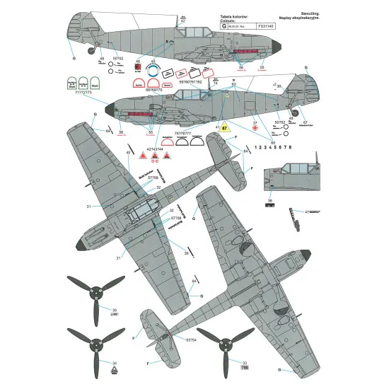 Techmod 32027 1/32 Messerschmitt Bf 109e-4 1940 Aircraft Wet Decal W/Masks