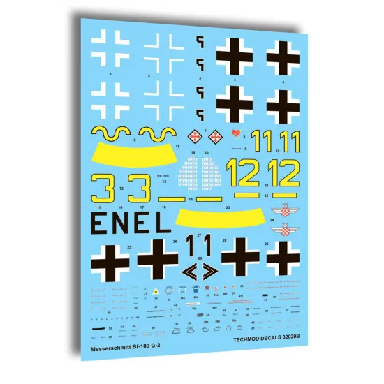 Techmod 32029 1/32 Messerschmitt Bf 109g-2 1942-1943 Aircraft Wet Decal W/Masks
