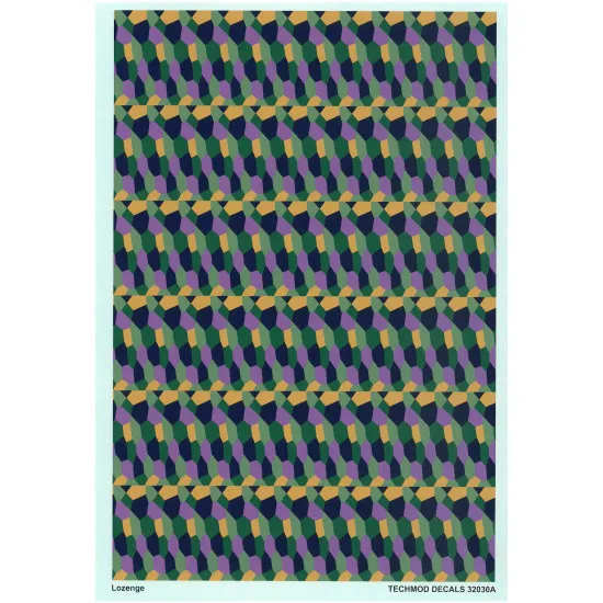 Techmod 32030 1/32 Lozenge Wet Decal Two Colour Variants Of 5-colour Lozenge
