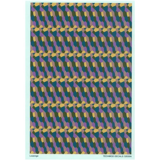 Techmod 32030 1/32 Lozenge Wet Decal Two Colour Variants Of 5-colour Lozenge