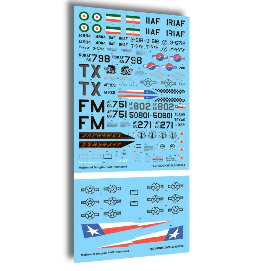 Techmod 32033 1/32 Mcdonnell Douglas F-4d Phantom Ii Usaf Interceptor Wet Decal