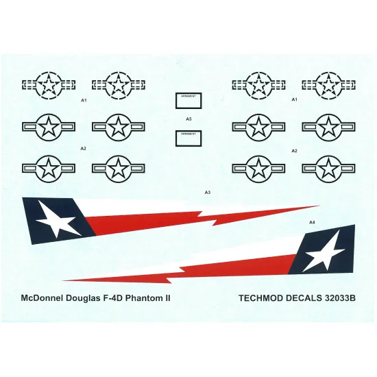 Techmod 32033 1/32 Mcdonnell Douglas F-4d Phantom Ii Usaf Interceptor Wet Decal