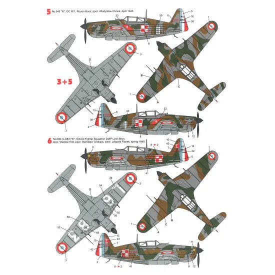 Techmod 32035 1/32 Morane Saulnier Ms 406c1 1940 French Fighter Aircraft Wet Decal Wwii