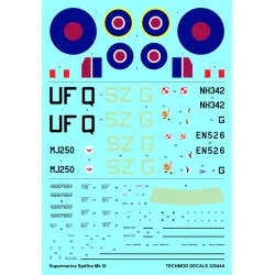 Techmod 32044 1/32 Supermarine Spitfire Ix British Fighter Wet Decal Wwii W/Mask