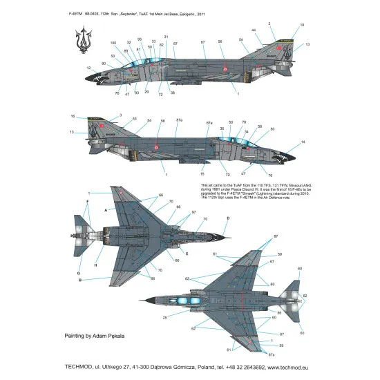 Techmod 32050 1/32 F-4e Phantom Ii Fighter Malatya 2010 Wet Decal