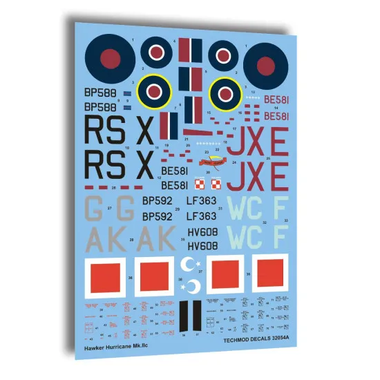 Techmod 32054 1/32 Hawker Hurricane Iic British Fighter Wet Decal Wwii
