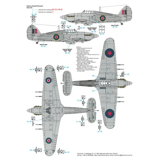 Techmod 32054 1/32 Hawker Hurricane Iic British Fighter Wet Decal Wwii