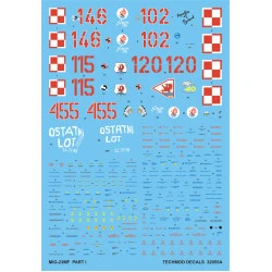 Techmod 32055 1/32 Mig-23mf 1989-1997 Polish Air Force Aircraft Wet Decal