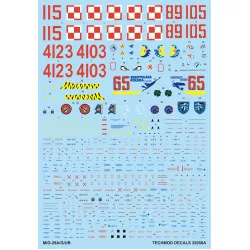 Techmod 32058 1/32 Mig-29a/G/Ub Fighter Aircraft Polish Wet Decal