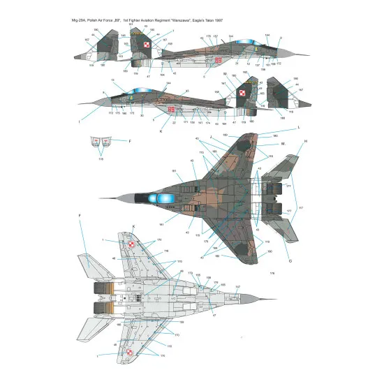Techmod 32058 1/32 Mig-29a/G/Ub Fighter Aircraft Polish Wet Decal
