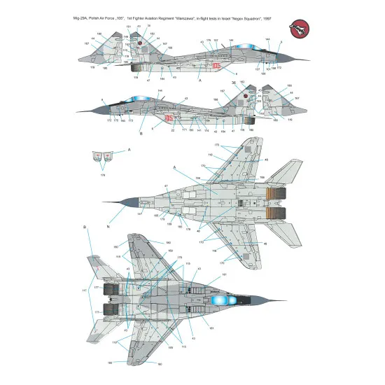 Techmod 32058 1/32 Mig-29a/G/Ub Fighter Aircraft Polish Wet Decal