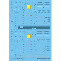 Techmod 32059 1/32 Spitfire Mk I Stencils Fighter Aircraft Wet Decal