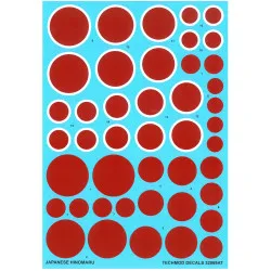 Techmod 32069 1/32 Japanese Hinomaru In Different Sizes Wet Decal Wwii