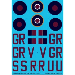 Techmod 32074 1/32 B-24 Liberator 1944-45 Brindisi Italy Aircraft Wet Decal Wwii