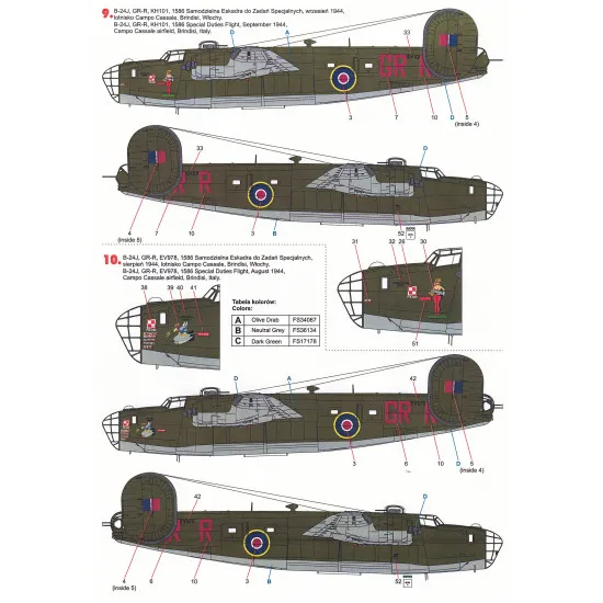 Techmod 32074 1/32 B-24 Liberator 1944-45 Brindisi Italy Aircraft Wet Decal Wwii