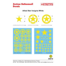 Techmod 35010 1/35 Allied Stars In Yellow Circles Wet Decal Wwii