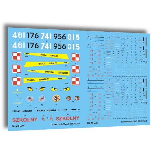 Techmod 35101 1/35 Mi-24 D/W Helicopter Polish Wet Decal