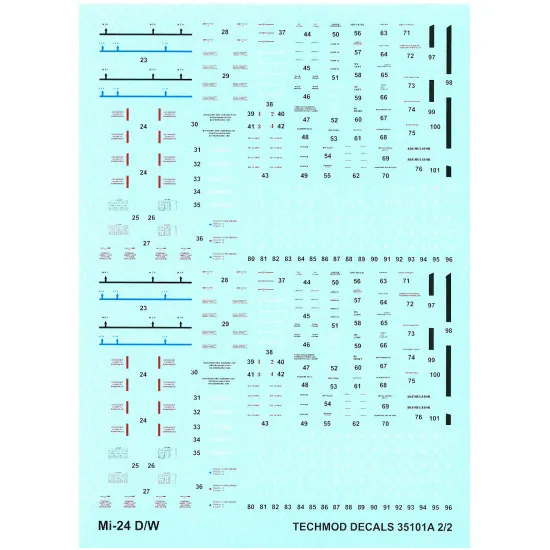 Techmod 35101 1/35 Mi-24 D/W Helicopter Polish Wet Decal