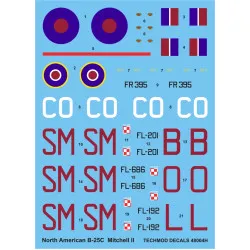 Techmod 48004 1/48 North American B-25c Mitchell Ii Polish Bahama Wet Decal Wwii