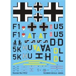 Techmod 48009 1/48 Dornier Do 17z German Bomber 1940-41 Wet Decal Wwii