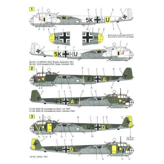 Techmod 48009 1/48 Dornier Do 17z German Bomber 1940-41 Wet Decal Wwii