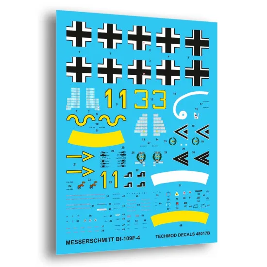 Techmod 48017 1/48 Messerschmitt Bf 109f-4 1942 Aircraft Wet Decal Wwii