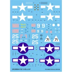 Techmod 48019 1/48 Grumman F6f-5 Hellcat 1944 Fighter Aircraft Wet Decal Wwii