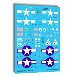 Techmod 48019 1/48 Grumman F6f-5 Hellcat 1944 Fighter Aircraft Wet Decal Wwii
