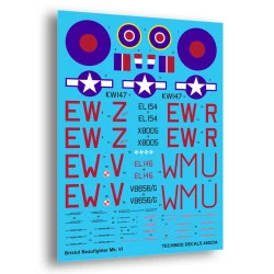 Techmod 48023 1/48 Bristol Beaufighter Vi 1942-1943 Aircraft Wet Decal Wwii