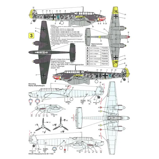 Techmod 48026 1/48 Messerschmitt Bf 110d Norway 1940 Aircraft Wet Decal Wwii