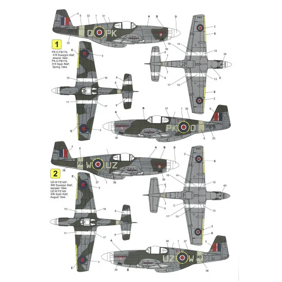 Techmod 48028 1/48 North American P-51 Mustang Iii 1944 Aircraft Wet Decal Wwii