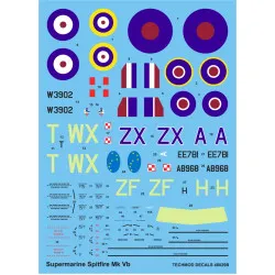 Techmod 48029 1/48 Supermarine Spitfire Mk Vb Aircraft Wet Decal Wwii