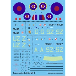 Techmod 48034 1/48 Supermarine Spitfire Mk.ix Polish Aircraft Wet Decal Wwii