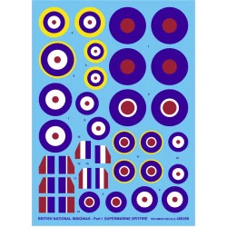 Techmod 48036 1/48 British National Insignias, Hawker Hurricane Wet Decal
