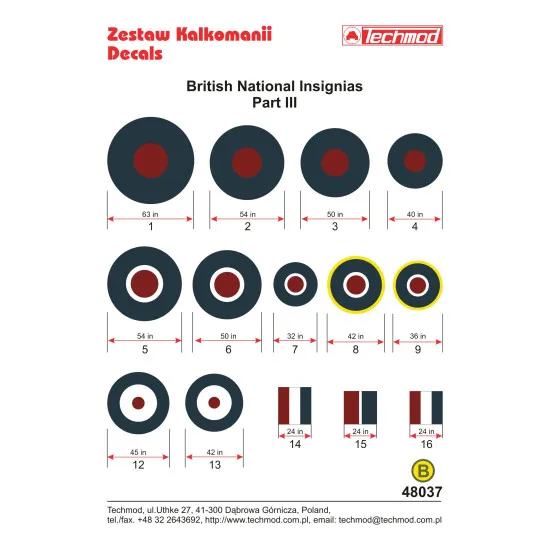 Techmod 48037 1/48 British National Insignias Aircraft Wet Decal Wwii