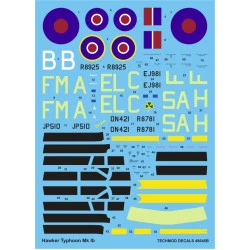 Techmod 48045 1/48 Hawker Typhoon Ib 1943 Aircraft Wet Decal Wwii