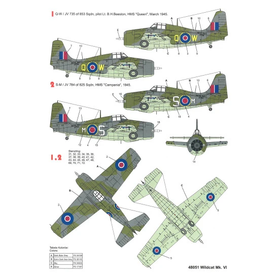 Techmod 48051 1/48 General Motors Wildcat Vi Fighter Aircraft Wet Decal Wwii