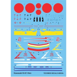 Techmod 48053 1/48 Kawasaki Ki-61 Hien Red Japan 1944-45 Aircraft Wet Decal Wwii