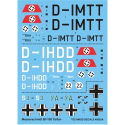 Techmod 48062 1/48 Messerschmitt Bf 108 Taifun Aircraft Wet Decal Wwii