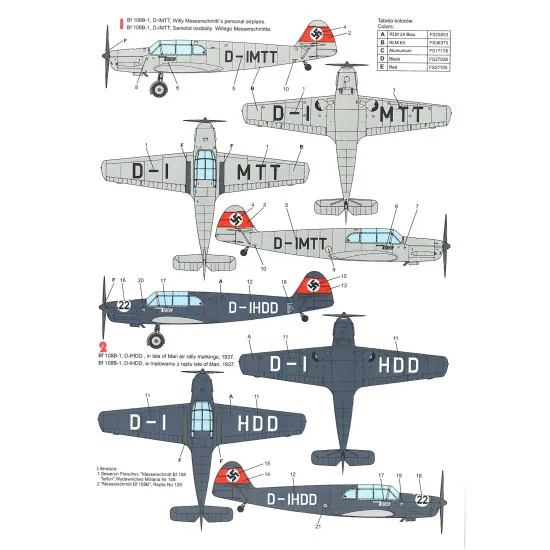 Techmod 48062 1/48 Messerschmitt Bf 108 Taifun Aircraft Wet Decal Wwii