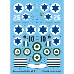 Techmod 48064 1/48 Supermarine Spitfire Mk-ix Fighter Aircraft Wet Decal