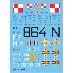 Techmod 48066 1/48 Spzl-37 Moose 1939-1941 Polish Bomber Aircraft Wet Decal